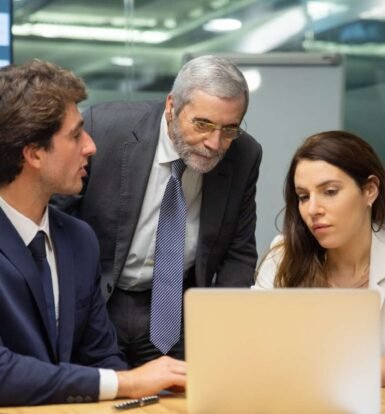 Law Firm Team Discussing Client Intake Process with Virtual Legal Assistant