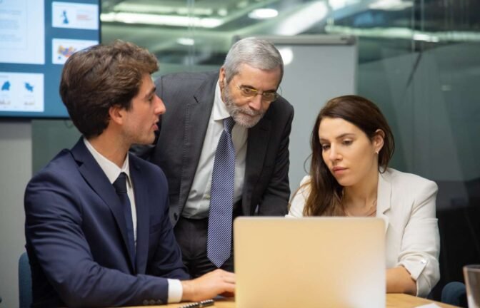 Law Firm Team Discussing Client Intake Process with Virtual Legal Assistant