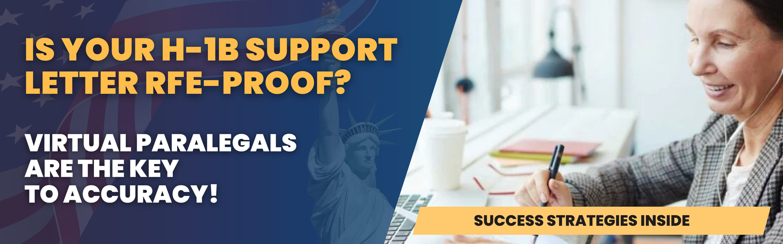 Virtual paralegals ensuring error-free H-1B support letter preparation, offering accuracy and efficiency.