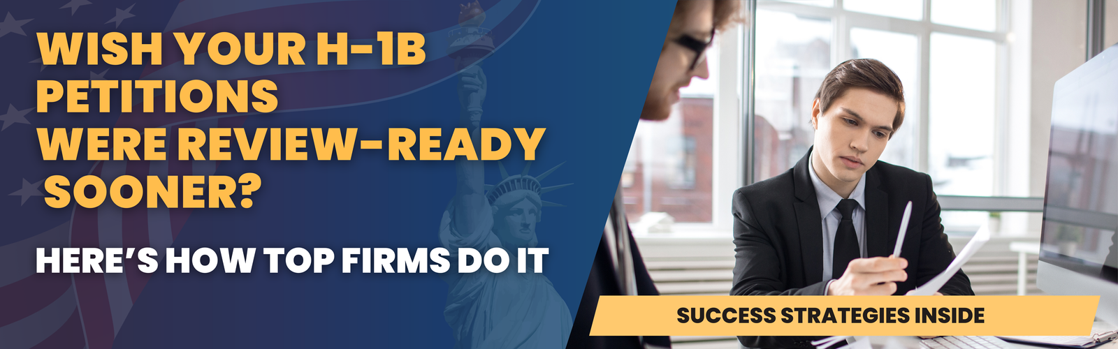 Attorneys reviewing H-1B petitions prepared by virtual paralegals for faster filing turnaround