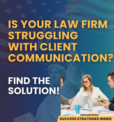 Immigration law firm client communication strategies with attorneys in office working together