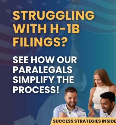 Immigration attorneys outsourcing H-1B visa tasks to paralegals for faster processing and efficiency.