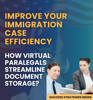 Immigration professionals utilizing virtual paralegals for efficient immigration case document storage.