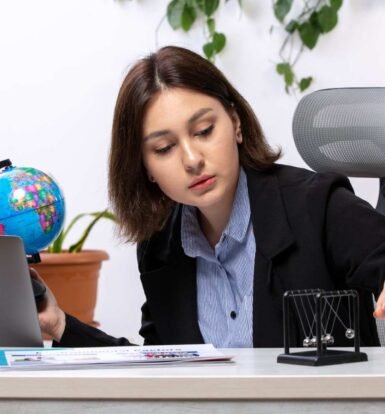 Virtual paralegal managing Labor Condition Application (LCA) documents for H-1B visa processing at a modern workspace.