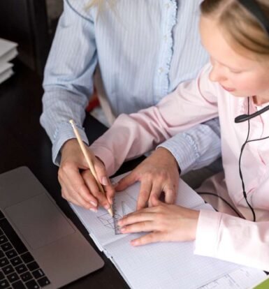 A virtual paralegal assisting with document tracking on a laptop, ensuring accurate USCIS premium processing case management.