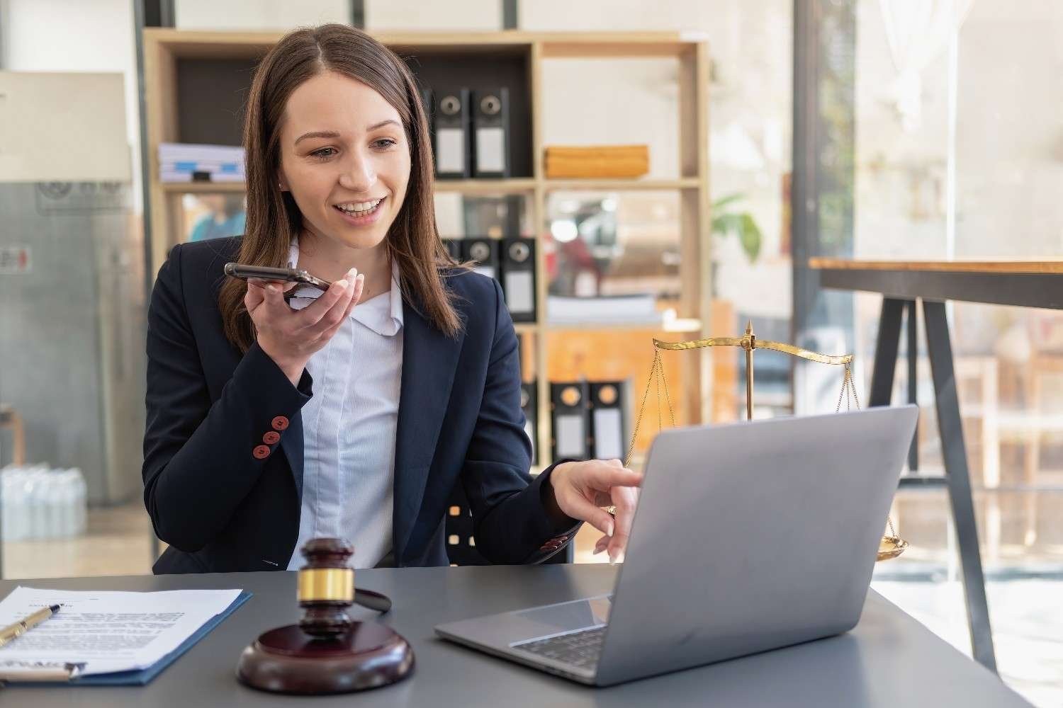 A Virtual Legal Assistant helping a law firm by managing case files, conducting research, and handling client communication.