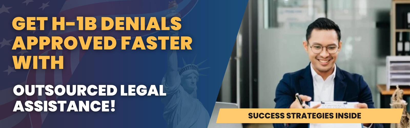 Immigration paralegal assisting in faster H-1B denial approval through outsourced legal services.