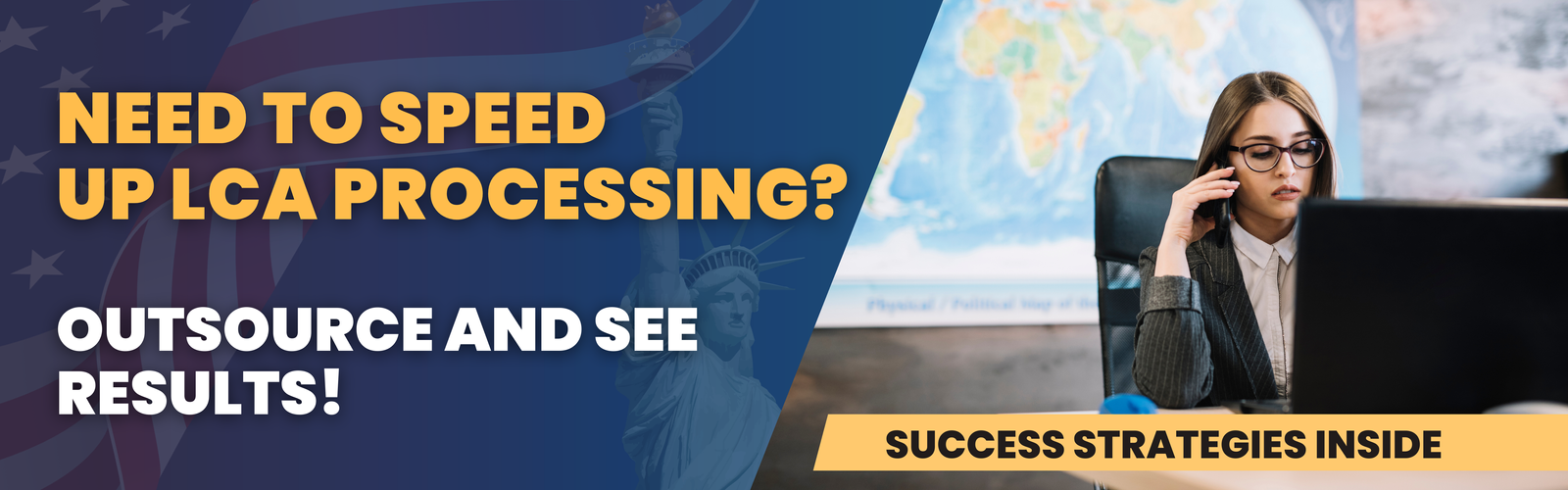 Need to speed up LCA processing? Outsource and see results. A professional managing LCA tasks in a business office.