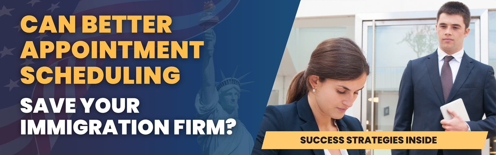 Immigration lawyers reviewing improved appointment scheduling methods to boost firm productivity.