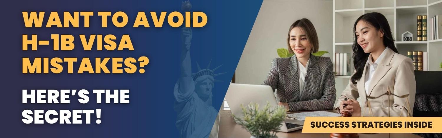 Immigration paralegals helping avoid H-1B visa mistakes, featuring professionals working together with the Statue of Liberty in the background.