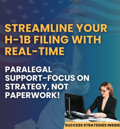Streamline H-1B filing with real-time paralegal support and focus on strategy.