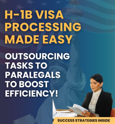 Immigration paralegal handling H-1B consular processing paperwork for efficiency.